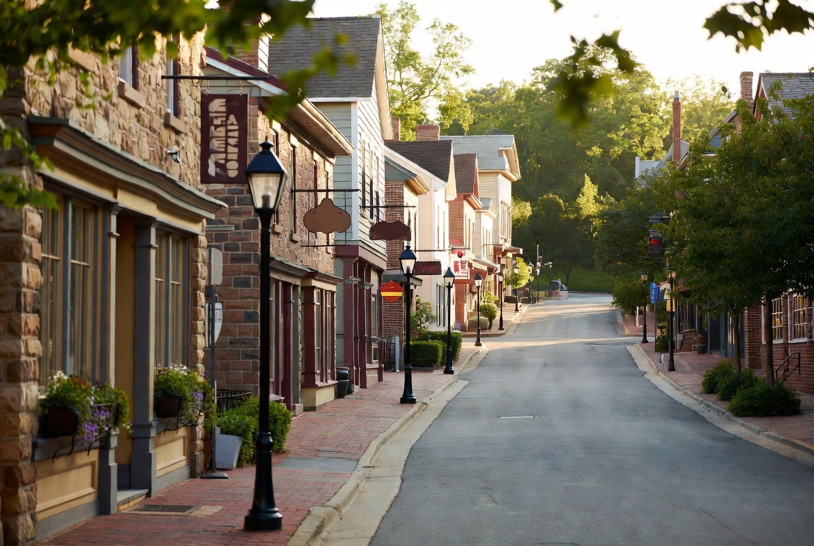 Historic Main Street in Ellicott City Maryland near homes for sale in Howard County
