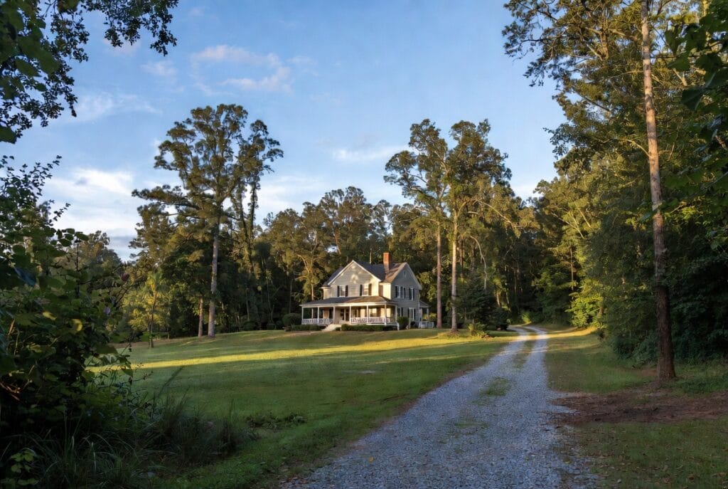 Single-family home on a large wooded lot in rural Southern Maryland