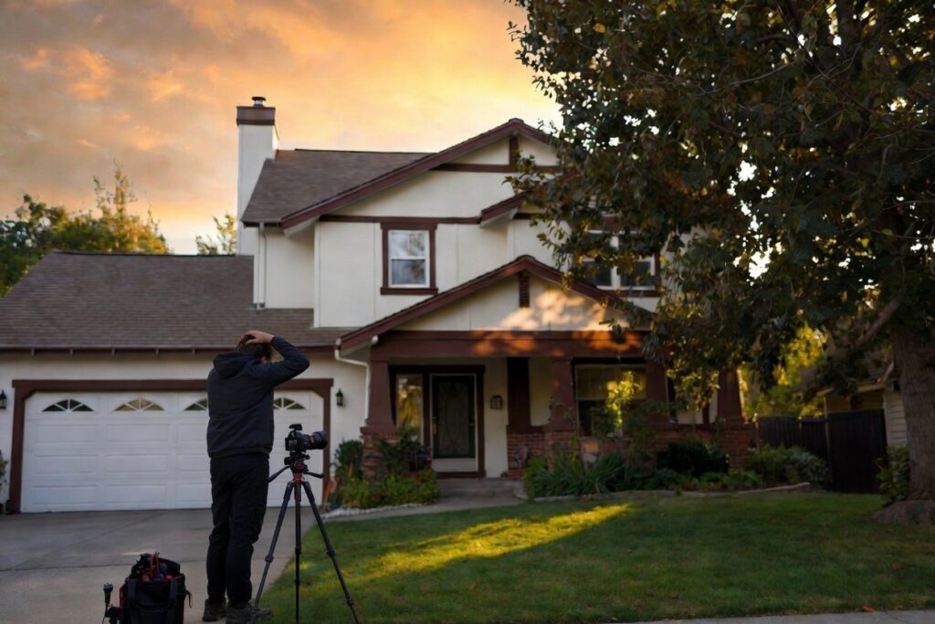 Home stager arranging decor in a Waldorf Maryland colonial before listing