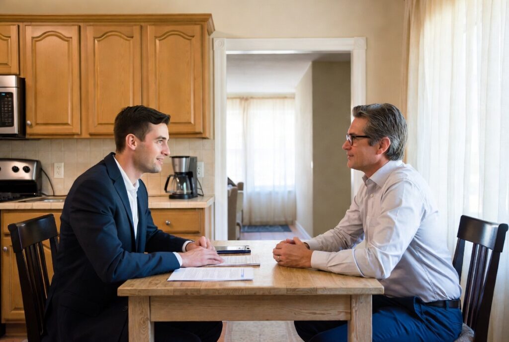 agent reviewing capital gains tax options with seller before closing in Maryland