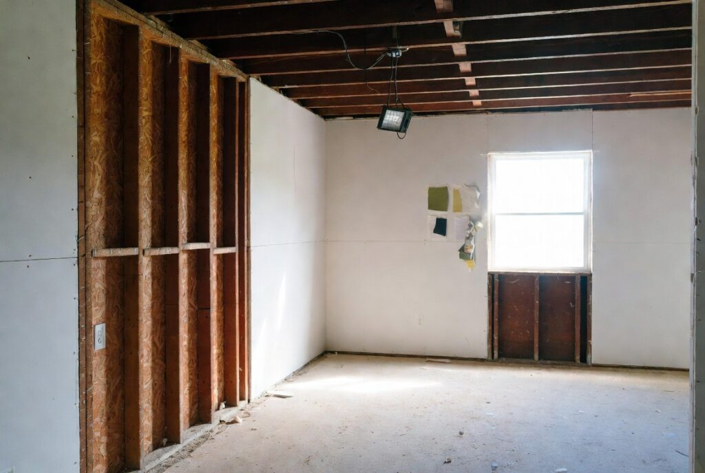 Southern Maryland investment property mid-renovation exposed studs fix and flip