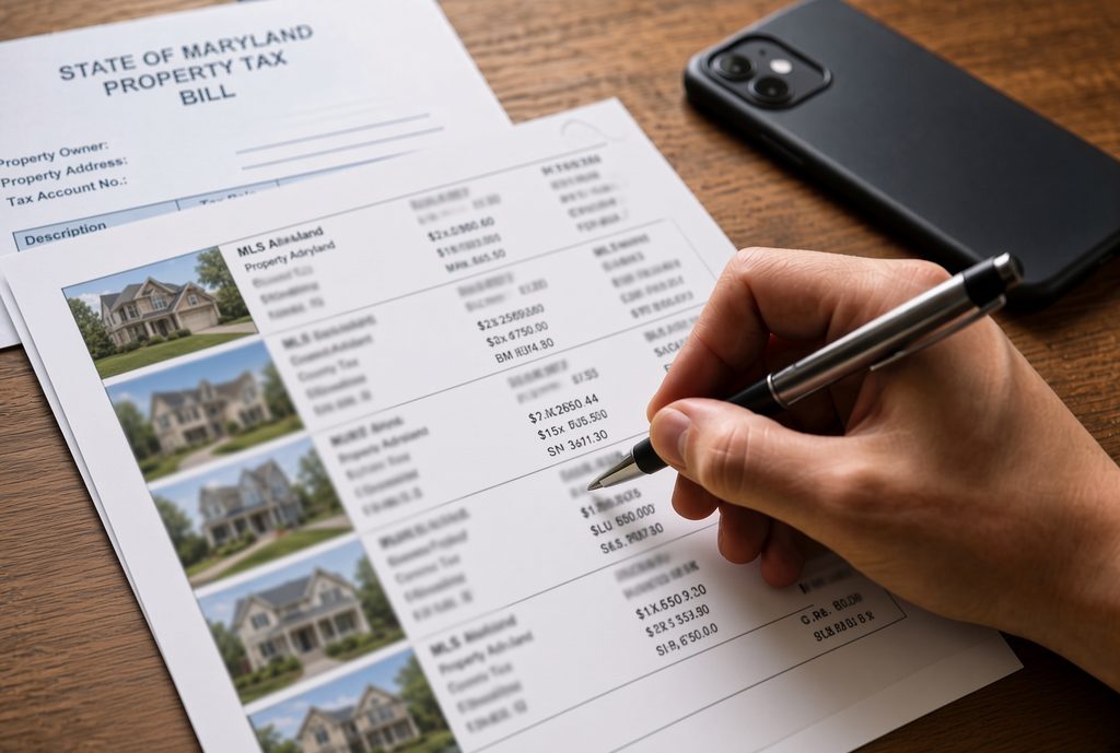 cash home buyer Maryland, written offer on notepad