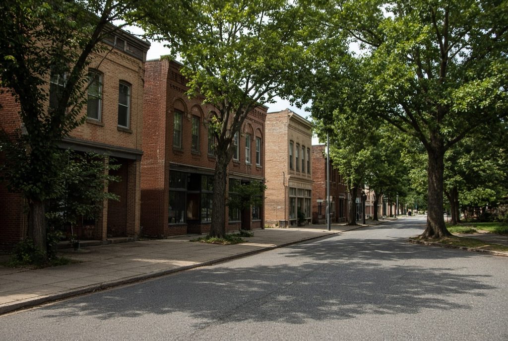 La Plata Maryland downtown street, Charles County neighborhood