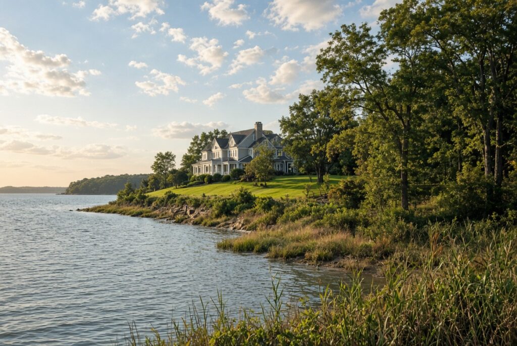 Southern Maryland waterfront property in Critical Area near shoreline vegetation buffer