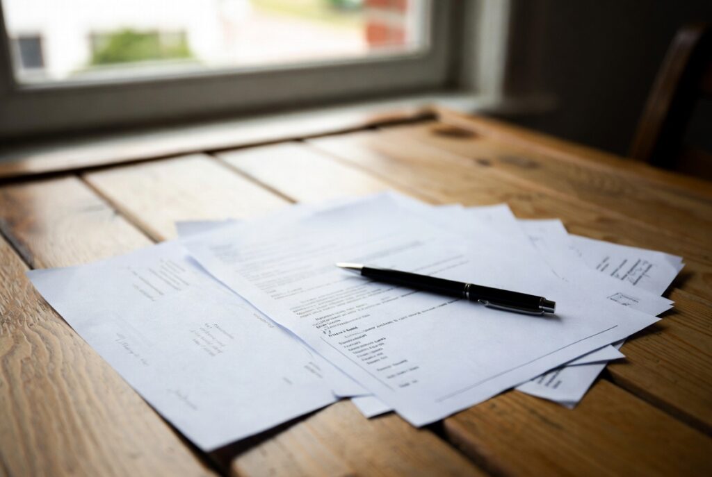 Southern Maryland home settlement documents close-up seller net proceeds estimate