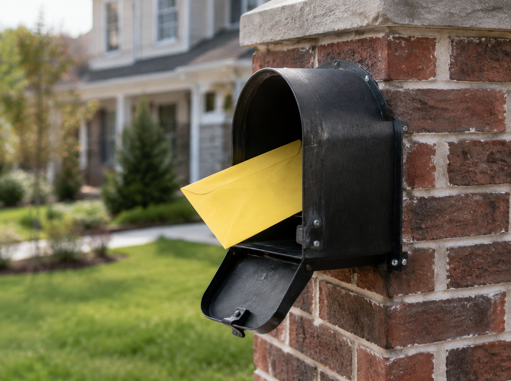 Charles County Maryland tax bill in mailbox representing school construction excise tax on new home