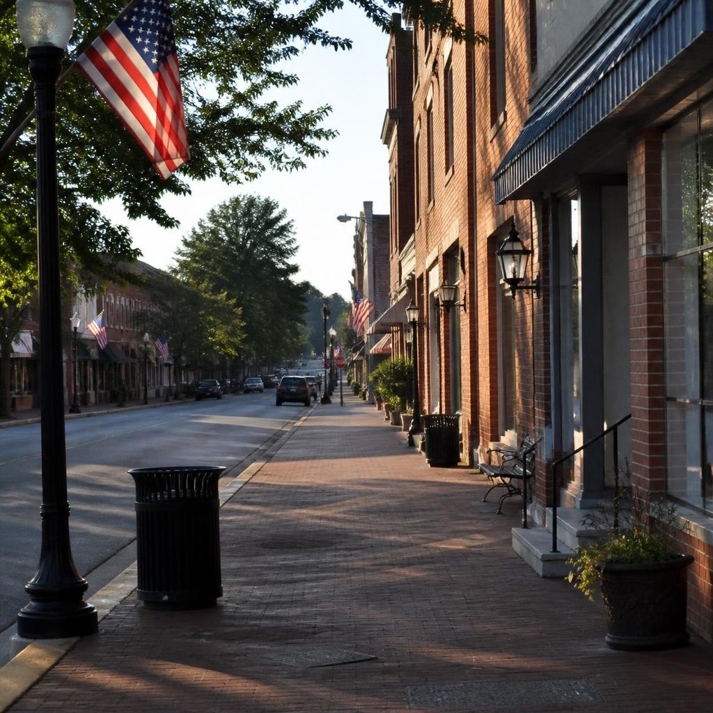 homes for sale in La Plata Maryland downtown main street brick storefronts