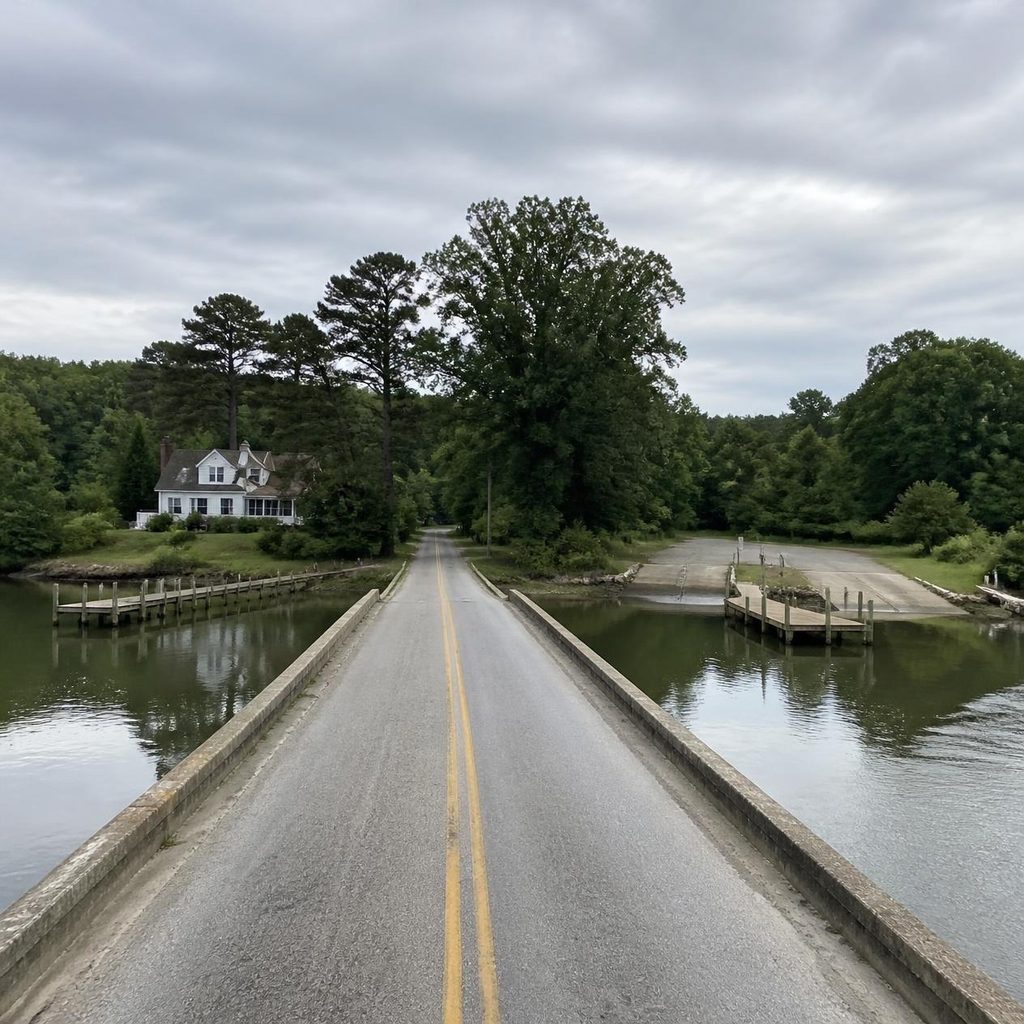 View from the Benedict Bridge over the Patuxent River near Prince Frederick Maryland