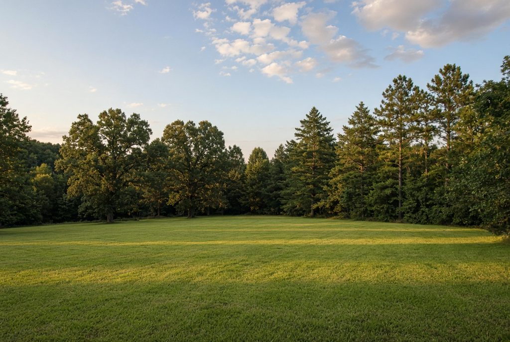 spacious wooded backyard on Dunkirk Maryland property with 2 to 3 acres