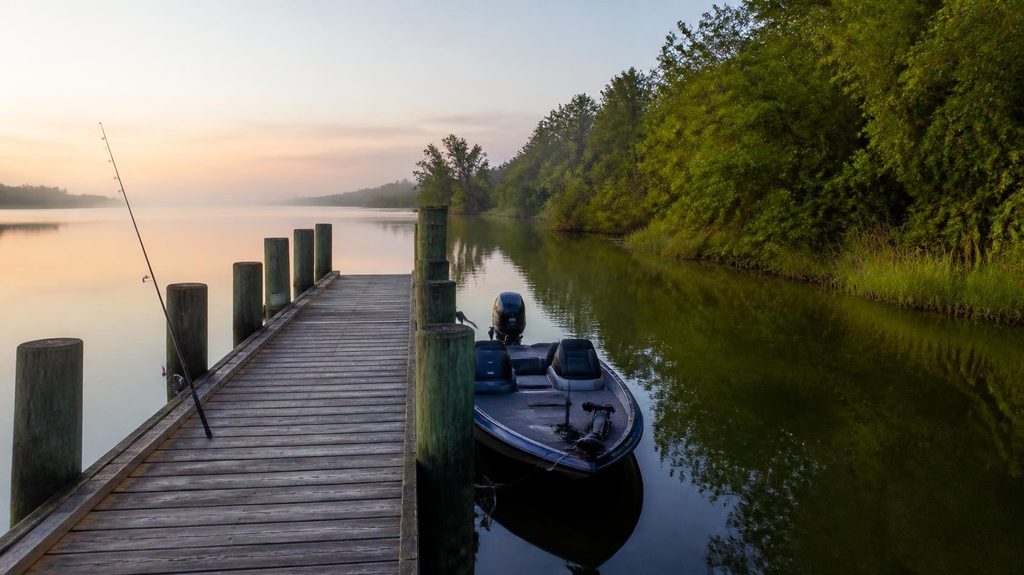 waterfront homes for sale in Charles County Maryland private wooden dock on Mattawoman Creek
